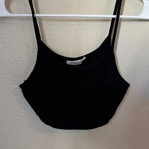 Steele Black Ribbed Women's Crop Top